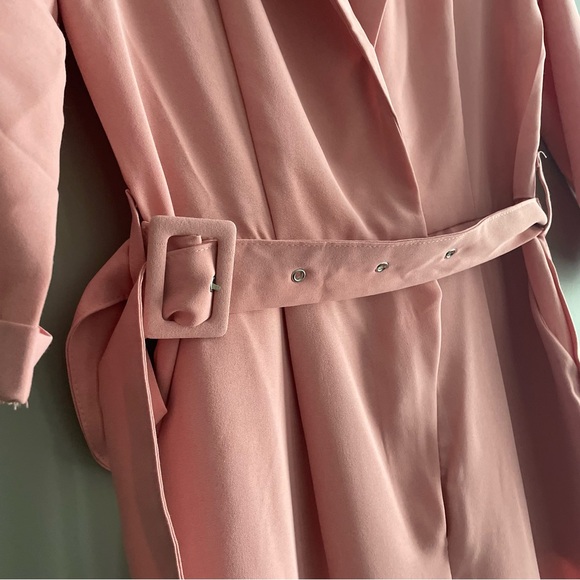 Missguided Notch Lapel Belted Jumpsuit Bubble Gum Pink Size US2 NWT - Picture 4 of 7